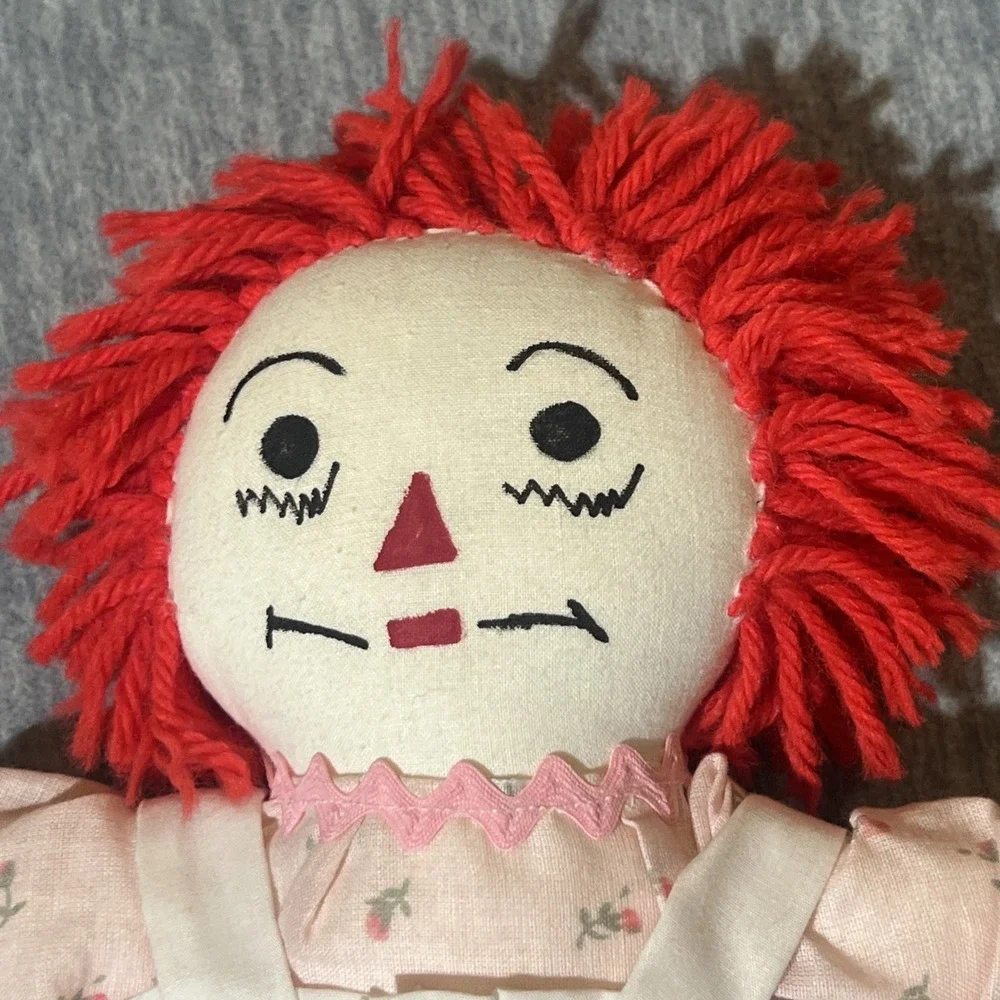 Raggedy Ann and Andy Dolls With Hardcover Book Vintage Stuffed 14.5